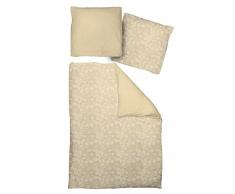 adam Flower Cuveé Bettwäsche-Set, Bio Baumwolle, Beige, 135 x 220 cm, 2-Einheiten