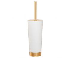 Sealskin 362320549 Toilettenbürste Glossy, WC-Bürstengarnitur aus Acryl, Farbe: Weiß - Gold, 33.7 x 9.5 x 9.5 cm