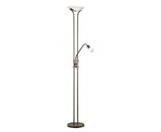 Trio Leuchten LED Fluter Santo II 421910228, Metall rostfarbig antik, Glas alabasterfarbig weiß, 5x 4.5 Watt
