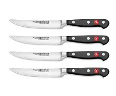 Wüsthof Steakmesser-Satz 4-teilig, Classic (9731), 12 cm Klingenlänge, geschmiedet, rostfreier Edelstahl, sehr scharfe Fleischmesser