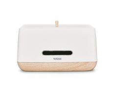 TOWER T826030G Scandi Brotkasten, robuster ABS-Körper, Rutschfester Boden, matt mit Holzeffekt-Akzenten, ABS, weiß, Einheitsgröße