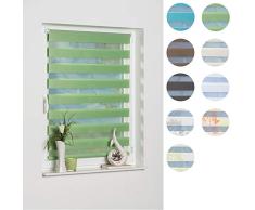 K-home Klemmfix Doppelrollo Madrid ohne Bohren Grün 120 x 150 cm (B x L)