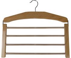 Neusu Platzsparender Hosenbügel - Hochwertige Buchen-Hartholz (1, 4 Hosenstege)