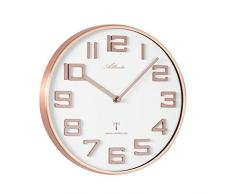 Atlanta 4386/18 Wanduhr, Metall, Weiß, 27 x 27 x 4 cm