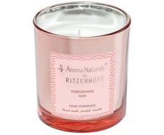 RITZENHOFF 5070003 Aroma Naturals Luxury Duftkerze, Glas, Schwarz/Rosa, 7 x 7 x 8 cm