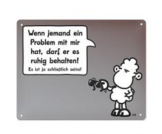 Sheepworld 44966 Blechschild Wenn jemand ein Problem mit mir hat …, 17 cm x 22 cm, Geschenkartikel