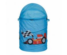 Premier Housewares Rennwagen Design Wäschekorb, Polyester, Blau, 38x38x45