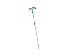 Leifheit Fensterwischer Brush Window Cleaner Telescope 200 cm zum trockenen Abfegen, Fensterreiniger mit Gummilippe, Reinigungsbürste mit Teleskopstiel