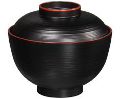 Happy Sales HSWF201B Suppenschüssel mit Deckel, japanisch, Schwarz