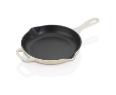 Le Creuset Signature Gusseisen Brat- und Servierpfanne, Rund, Ø 23 cm, Für alle Herdarten inkl. Induktion geeignet, Creme