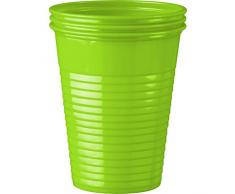 wellsamed 144988 100 Stück Einwegbecher Hellgrün Plastikbecher Trinkbecher Becher Kunststoff Einweg 0,18 Liter
