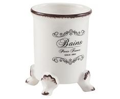 Gedy Amelie Zahnputzbecher, Keramik, Weiß, 8 x 8 x 11,3