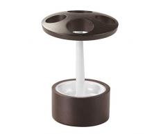 iDesign Formbu Zahnbürstenhalter | auch als Halter für elektrische Zahnbürsten geeignet | schönes Badaccessoire aus Holz | Bambus/Kunststoff weiß/braun