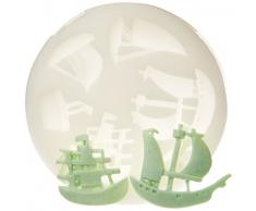 Silikomart Silikonform für Tortendekoration 71.347.00.0096, Zucker slk247 Boote Silikon Weiß