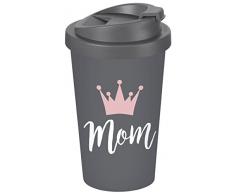 infinite by GEDA LABELS (INFKH) MOM Coffee to go Becher, Kunststoff, Grau, 9 x 9 x 17 cm