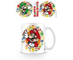 Nintendo Super Mario Bros. Happy Holidays Coffee Mug Kaffeetassen, Keramik, Mehrfarbig, 7.9 x 11 x 9.3 cm