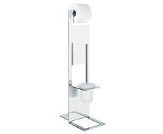 Nicol 4112000 WC-Kombi-Bürstengarnitur CATANIA, platzsparend, Papierrollenhalter und WC-Bürste aus poliertem Edelstahl, Design: Irina Reinhardt