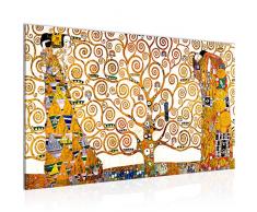 Bild Gustav Klimt - Tree of Life Wandbild Vlies - Leinwand Bilder XXL Format Wandbilder Wohnzimmer Wohnung Deko Kunstdrucke Gelb 1 Teilig - MADE IN GERMANY - Fertig zum Aufhängen 700014a