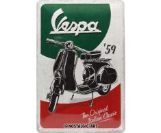 Nostalgic-Art Retro Blechschild - Vespa - The Italian Classic, Vintage Geschenk-Idee für Vespa Roller Fans, zur Dekoration, 20 x 30 cm