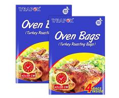 WRAPOK Bratbeutel Kochen Ofen Taschen Kleine - 8 Stück (25 x 38 cm) Für Mikrowellen die Türkei Huhn Fleisch Geflügel Fisch Meeresfrüchte Gemüse