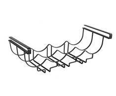 Wenko Schrankeinsatz Flaschen- und Gläserhalter - Schrankeinhänger Küche für 6 Gläser und 4 Flaschen, Metall, 43 x 15 x 23 cm, Schwarz