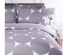 AmazonBasics - Bettwäsche-Set, Mikrofaser, 155 x 220 cm, Lila Punkte