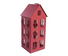 Laternen Haus Weiß Rot Windlicht Haus Metalllaterne 20.7 * 19.5 * 47.5 Rot