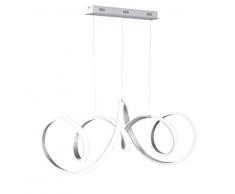 WOFI Pendelleuchte, Metall, Integriert, 16 W, Aluminium Gebürstet, 102 x 40 x 1500 cm