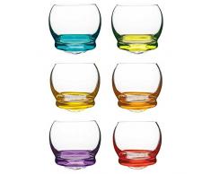 Vanilla Season 6er Set Bohemia Crystal farbige Schnapsgläser Pinnchen wackelig Kristallgläser Gläser Schnapsglas Likörgläser Shot Schnaps Geschenk Party Pinnchen Likörglas Kristallglas bunt DILAM