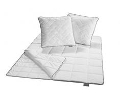 Traumnacht TopCool Bettenset, 4-Jahreszeiten, 1x teilbare Bettdecke 200 x 200 cm und 2x Kopfkissen 80 x 80 cm, weiß