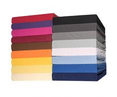CelinaTex Topper Spannbettlaken 2er-Set Jersey Baumwolle 140x200-160x200 cm Spannbetttuch Doppelpack für Boxspringbetten-Topper 0004638 Lucina schwarz