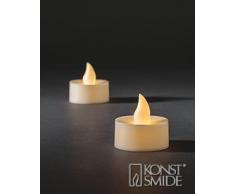 Konstsmide 1980-100 LED Dekoration groÃes Teelicht / für Innen (IP20) / 2er Set / Batteriebetrieben: 2xCR2032 3V (inkl.) / 2 warm weiÃe Dioden
