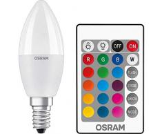 Osram LED Star+ Classic B RGBW Lampe, in Kerzenform mit E14 Sockel, dimmbarkeit und Farbsteuerung per Fernbedienung, Ersetzt 40 Watt, Warmweiß - 2700 Kelvin, 1er-Pack