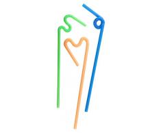 Fackelmann Knicktrinkhalme KREATIV, bunte Strohhalme aus Kunststoff, Trinkröhrchen mit extra langem knickbarem Hals (Farbe: Orange, Grün, Blau), Menge: 70 Stück