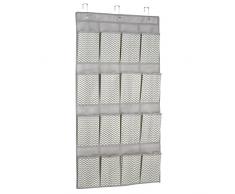 InterDesign Axis Schuhaufbewahrung im Zickzack-Muster für über die Tür, praktischer Tür Organizer für 8 Paar Schuhe aus Polypropylen, taupe und natur