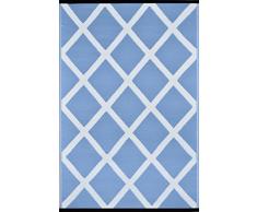 Green Decore Grün Deko-wendbar-leicht Kunststoff Teppich Diamond Powder Blau weiß – 3 x 5 ft (90 x 150 cm), Powder Blau/Weiß