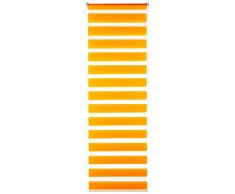 Doppelrollo Duorollo Orange 60x210 cm ohne Bohren Seitenzug Klemmrollo