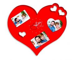 Zep WE42 Tammy Wanduhr 3 Fotos Design Herzen rot