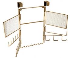 InterDesign Classico Schmuck Organizer | Schmuckständer zum Hängen über die Tür | Hängeaufbewahrung für Modeschmuck | Metall gold