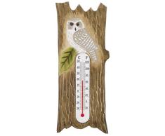 Unbekannt Générique 1486 Thermometer Wandtattoo Eule Brahma-Holz 8,5 x 24 x 1,5 cm