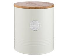 TYPHOON Living Collection, pastellcreme, 3,4 Liter Keksdose, Stahl, holz, Silikon, creme