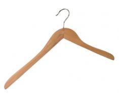 WENKO 15100055100 Formbügel Job, Kleiderbügel, körpergeformt, Holz, 45 x 23,5 x 1,2 cm, beige