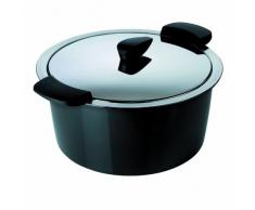 KUHN RIKON 30722 Thermokochgeschirr HOTPAN Kochtopf mit Deckel, schwarz, 3 Liter, 22 cm, dampfgaren, warmhalten, induktionsgeeignet, spülmaschinengeeignet, Edelstahl