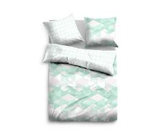 TOM TAILOR 0049768 Linon Bettwäsche Garnitur mit Kopfkissenbezug (Baumwolle) 1x 135x200 cm + 1x 80x80 cm, minz