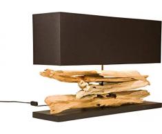 Kare Design Tischleuchte Nature Horizontal, moderne Design Nachttischlampen aus Treibholz, Braun (H/B/T) 52x80x20cm