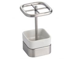 iDesign Gia Zahnbürstenhalter Ständer für das Badezimmer aus Keramik - Weiß