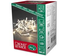Konstsmide 3180-103 LED Dekolichterkette Glasperlen / für Innen (IP20) / Batteriebetrieben: 3xAA 1.5V (exkl.) / 20 warm weiße Dioden / transparentes Kabel