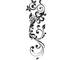 INDIGOS WG30439-gold Wandtattoo w439 Pflanze Blume Gewirr filigran Wandaufkleber 120 x 41 cm, gold