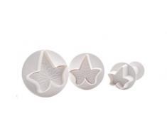 DeColorDulce Efeu Mittleres Set Ausstecher mit Auswerfer, weiß, 28 x 10 x 5 cm, 3 Stück