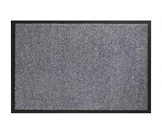CarFashion 282369 PUR|StarWash Schmutzfangmatte Silbergrau 60 x 80 cm, waschbar, Sauberlaufmatte, Fussmatte mit Trittrand, Türmatte, Fußabtreter, Eingangsmatte, für Eingang und Ausgang, Innen, Indoor